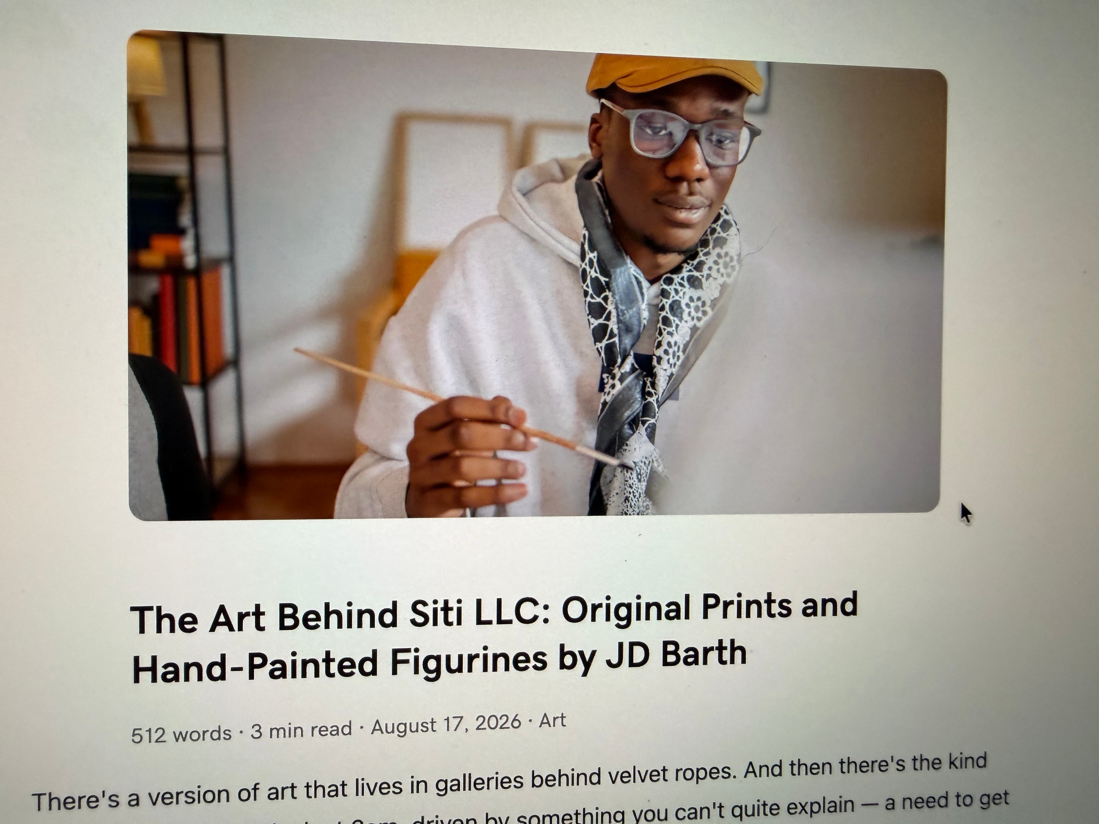 The Art Behind Siti LLC: Original Prints and Hand-Painted Figurines by JD Barth