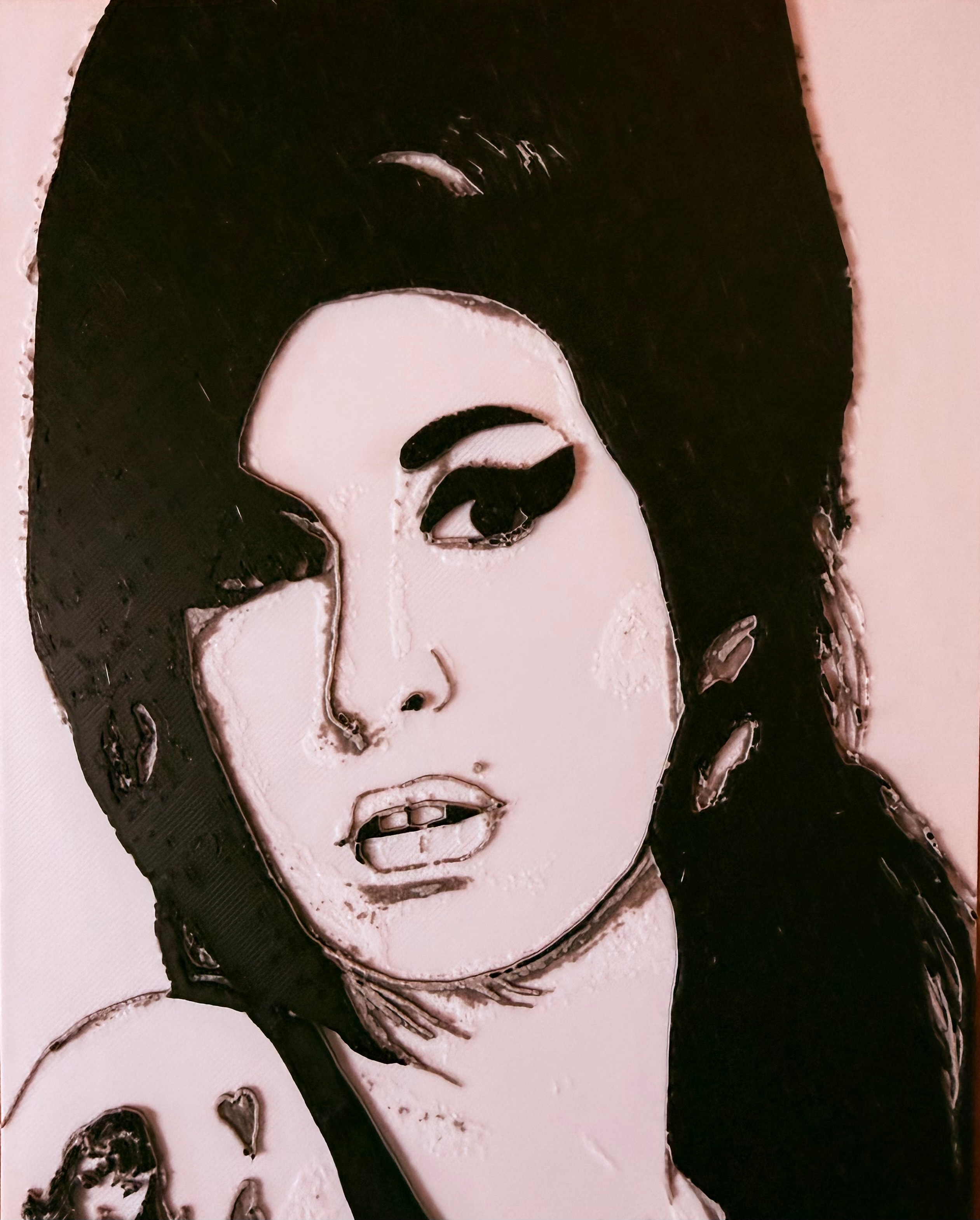 HueForge 3D Print Drawing — Amy Winehouse
