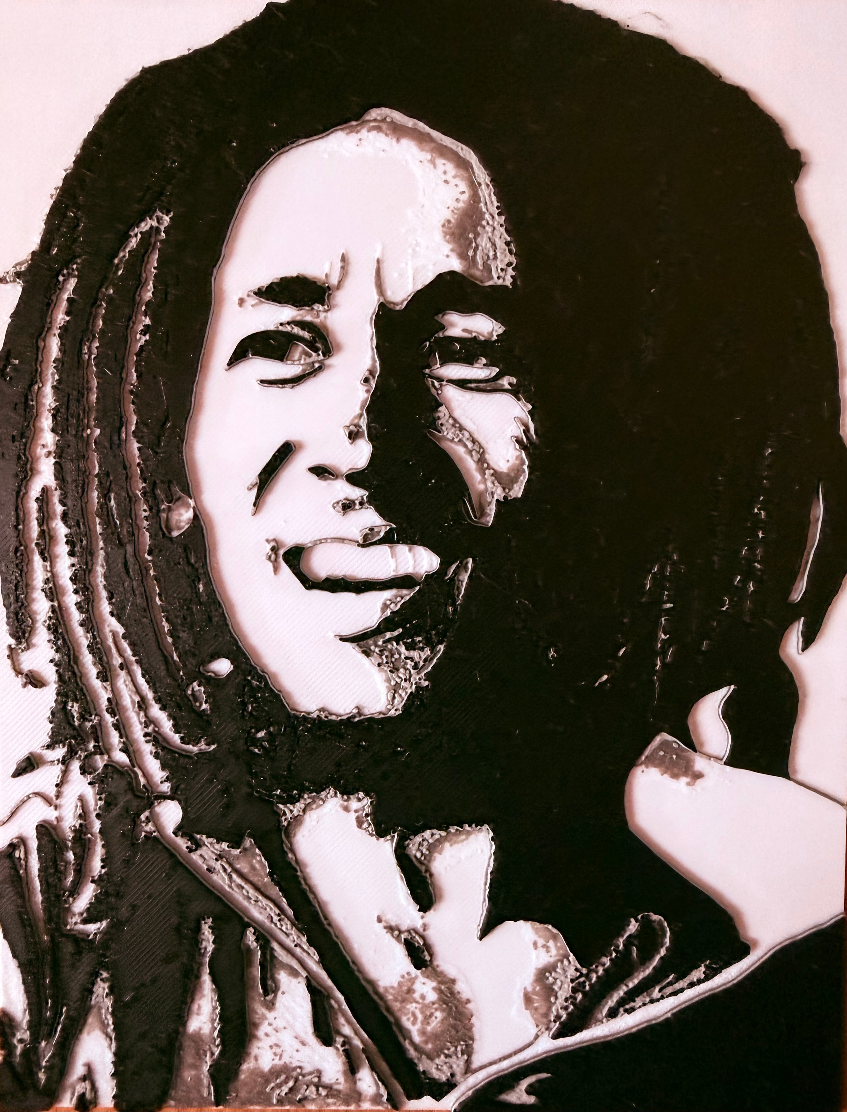 HueForge 3D Print Drawing — Bob Marley